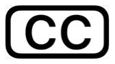 The letters C C, inside a black rectangle with rounded corners.