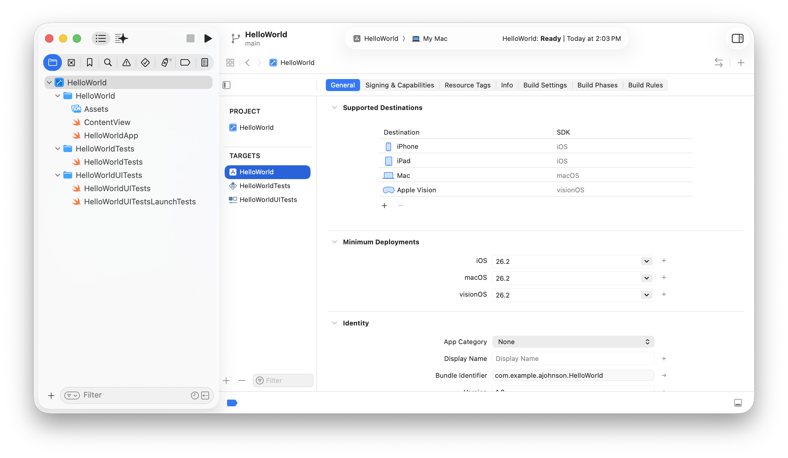 Configuring a new target in your project | Apple Developer Documentation