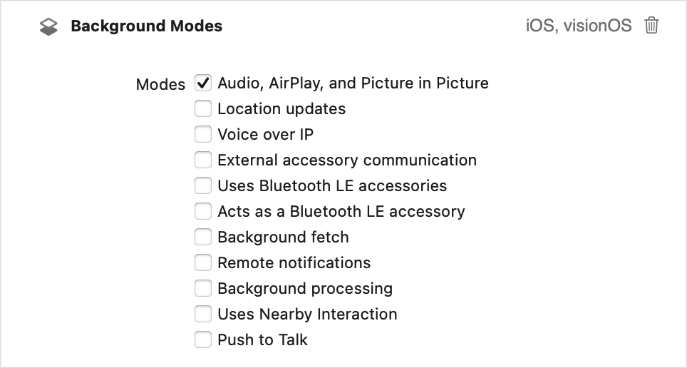 Configuring your app for media playback | Apple Developer Documentation