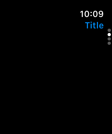 An illustration showing the page control next to the Digital Crown on Apple Watch. The current dot is enlarged, indicating that people can scroll through the current content, as well as scroll between pages.
