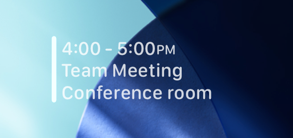 A rectangular accessory Calendar widget on the Lock Screen of iPhone, displaying a team meeting at 4 P.M. in a conference room.