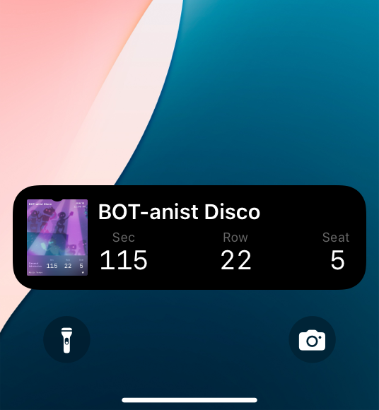 A screenshot of the Lock Screen on iPhone, showing a Live Activity of an upcoming event.