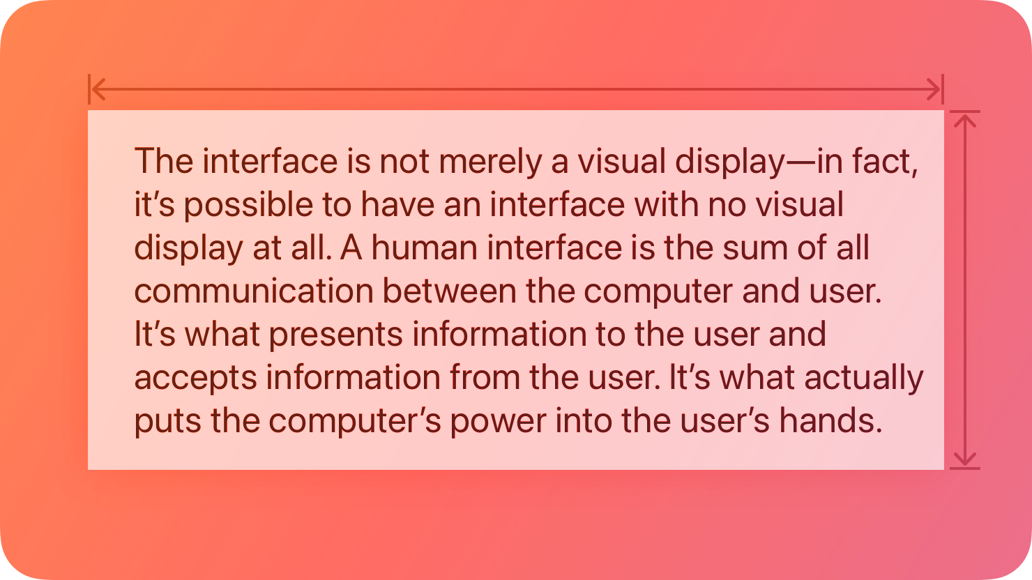 A stylized representation of a field containing text. The image is tinted red to subtly reflect the red in the original six-color Apple logo.