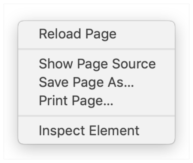 Context menu in Safari