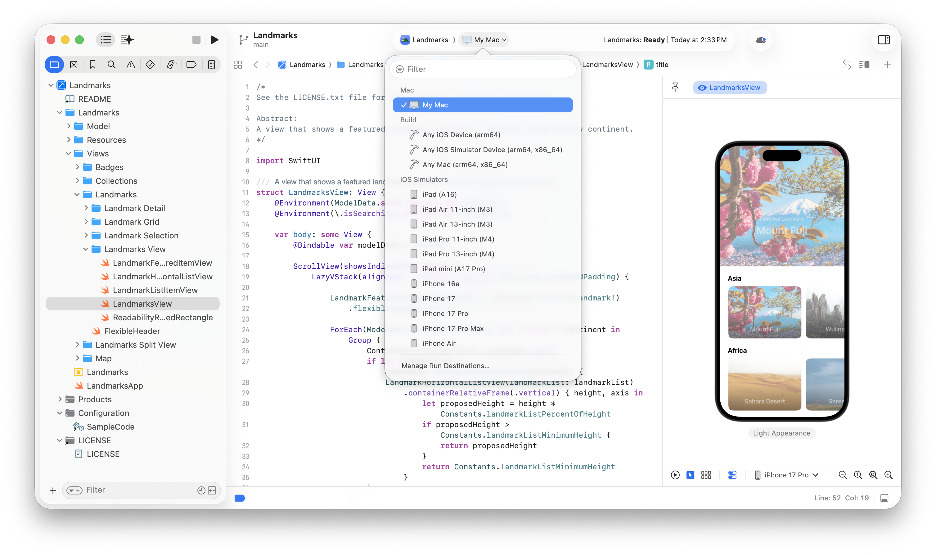 Building and running an app | Apple Developer Documentation