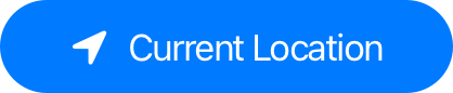 An image of a lozenge-shaped blue button that displays a white location indicator — that is, a narrow arrow head shape that points to the top right — followed by the text Current Location.
