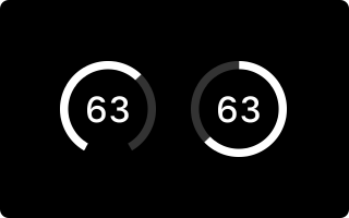 Two partial rings, each displaying the number sixty-three centered within them.