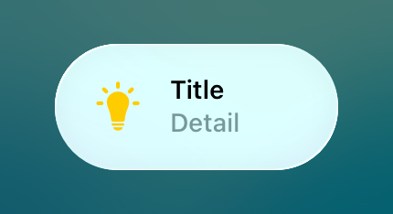 A medium-size control toggle displaying a symbol of a light bulb, a title, and value text.