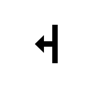 A vertical bar with a left-pointing arrow at its midpoint.
