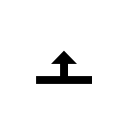 A horizontal bar with an up-pointing arrow at its midpoint.