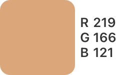 R-219,G-166,B-121