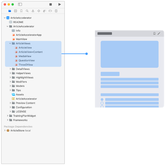 Navigating the sample project | Apple Developer Documentation