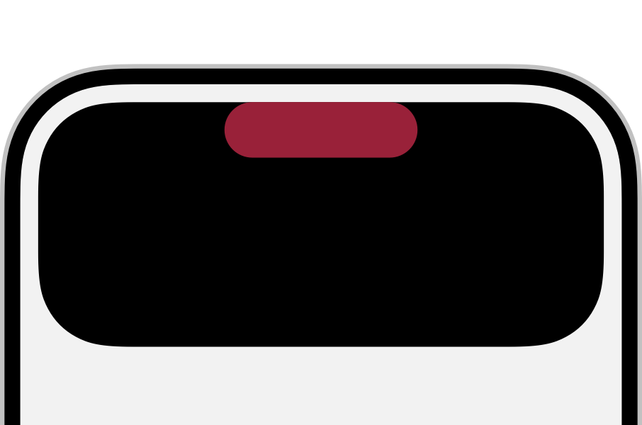 An illustration that shows the expanded view in the Dynamic Island.