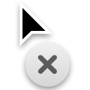 A small pointer arrowhead with a circle underneath; the circle contains an Ex.