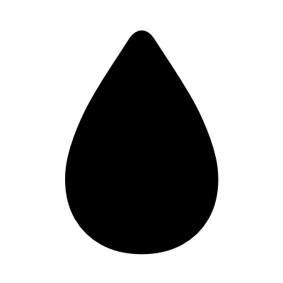 An illustration of a black droplet icon against a light background.