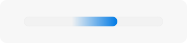 An image of a completely filled horizontal progress bar in macOS. The fill is animated to cycle through various shade changes as progress continues.