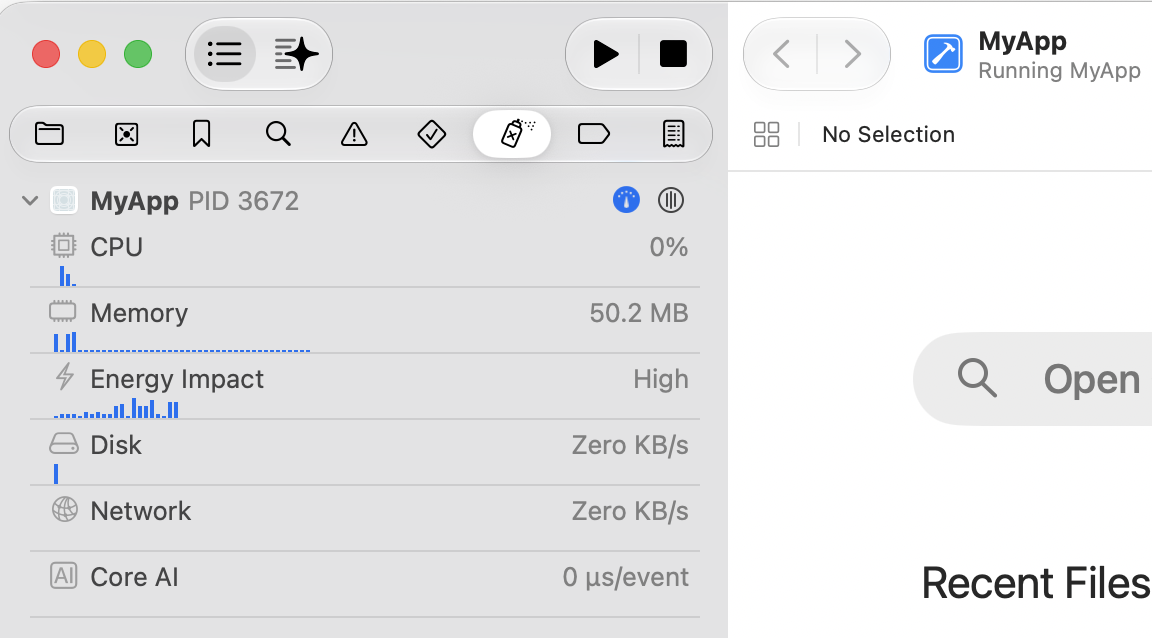Monitoring model performance with the debug gauge | Apple Developer ...