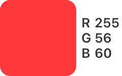 R-255,G-56,B-60