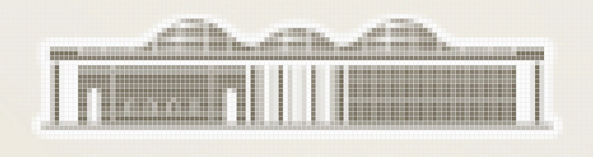 Zoomed icon for the California Academy of Sciences point-of-interest in Maps to show how the system renders it with less details if you choose the iPad idiom.