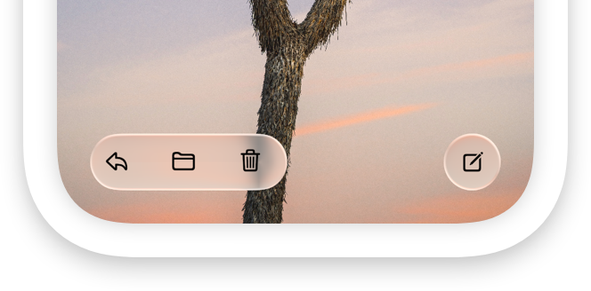 A screenshot of the bottom half of an iPhone showing a toolbar as it appears in the latest version of iOS.