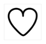 A black outline of a heart.