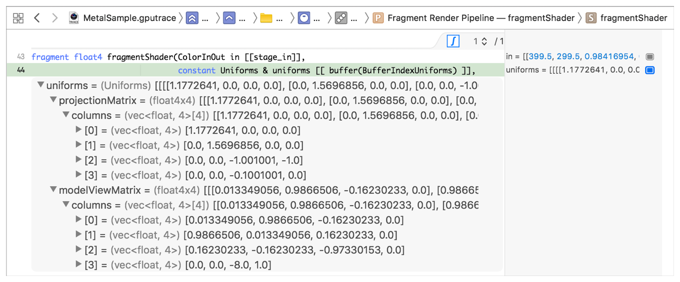 Screenshot showing the expanded view of a variable's nested properties.