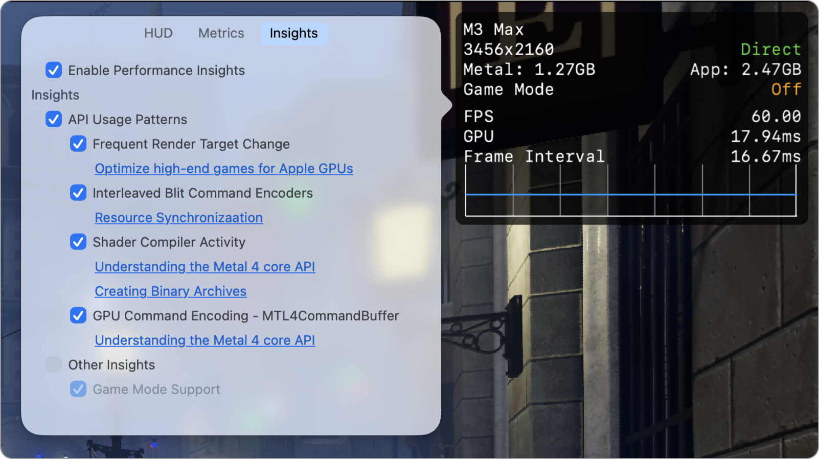 Customizing the Metal Performance HUD | Apple Developer Documentation