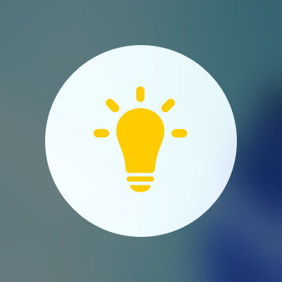 An active control toggle with a light bulb symbol that's tinted yellow.