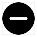 A horizontal white line inside a black-filled circle.