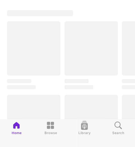 A screenshot of the bottom half of an iPhone showing a tab bar as it appears in iOS 18 and earlier.