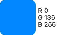 R-0,G-136,B-255