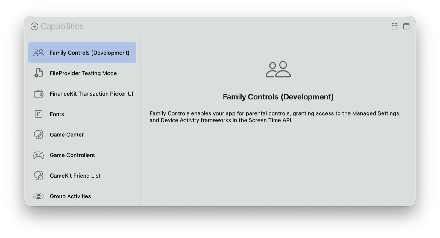 Configuring Family Controls | Apple Developer Documentation
