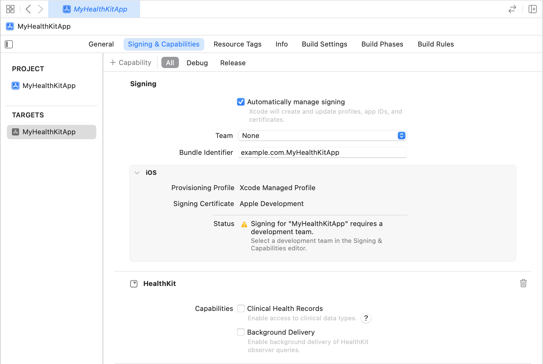 Setting up HealthKit Apple Developer Documentation