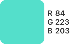 R-84,G-223,B-203