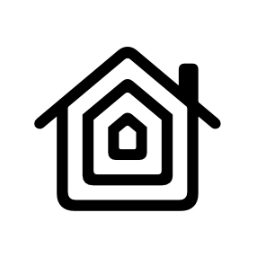 A black outlined HomeKit icon.