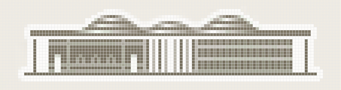 Zoomed icon for the California Academy of Sciences point-of-interest in Maps to show how the system renders it with more details if you choose the Mac idiom.