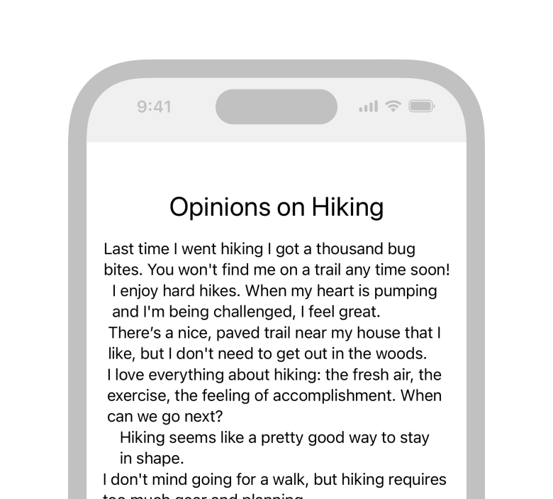Sentiment Question Text Analyze sentiment in text | Apple Developer Documentation