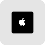 A illustration of a white Apple logo within a black square, which is surrounded by a thick, light border. The black square represents the minimum amount of clear space between the Apple logo and other interface elements.