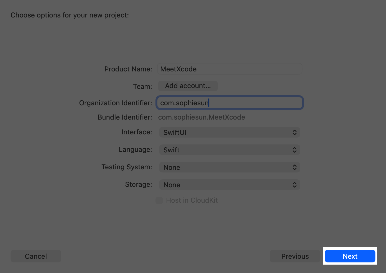 Create a project | Apple Developer Documentation