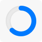 An image of a circular progress indicator in macOS filled almost to the eight o'clock position with solid color.