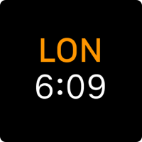 The letters L, O, N displayed above the time six oh nine.
