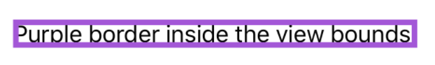 A screenshot showing a border inside the bounds of the text view.