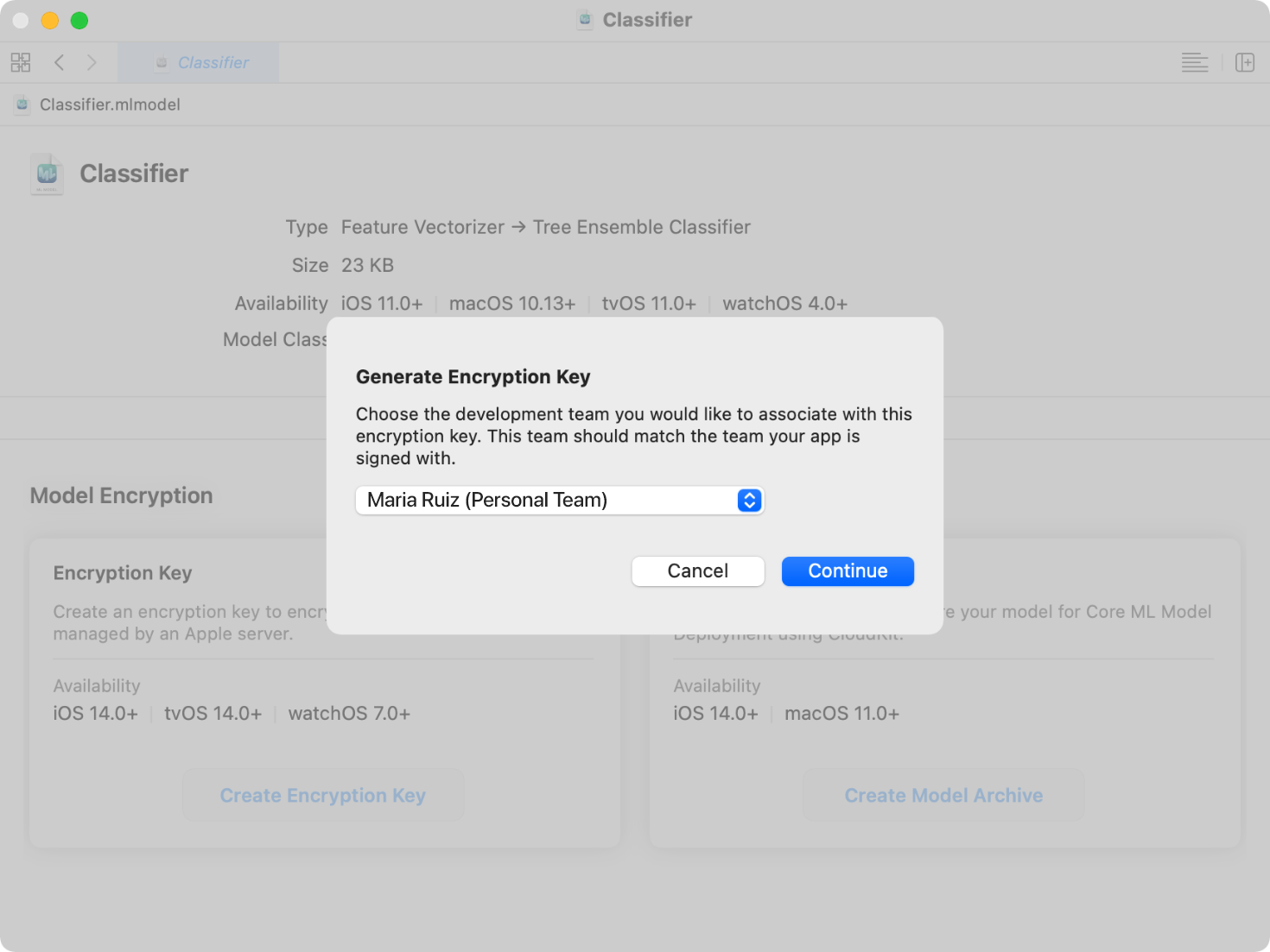 Generating a Model Encryption Key Apple Developer Documentation