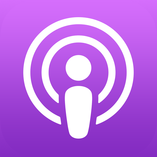 The Podcasts app icon in iOS 18 using the light style.