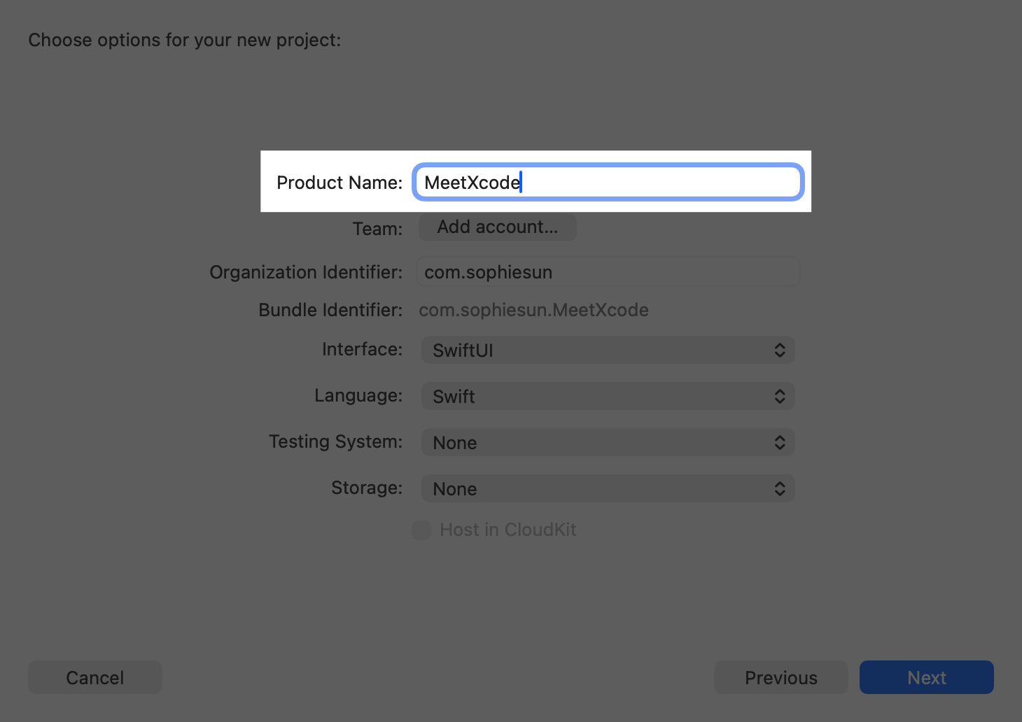 Create a project | Apple Developer Documentation