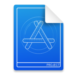 Image of an Xcode project document icon.