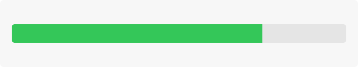 An image of a continuous capacity indicator that uses the default green fill to indicate an amount of about two-thirds of the total capacity.