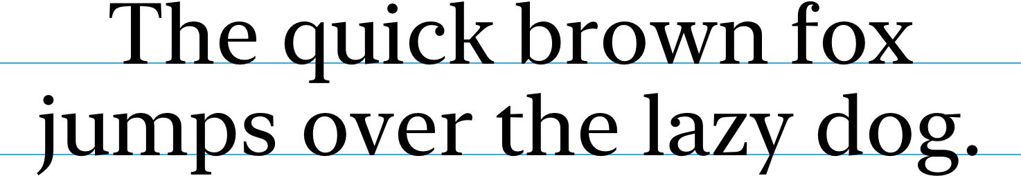 The phrase 'The quick brown fox jumps over the lazy dog.' shown in the New York font.