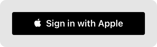 An illustration of a black button correctly positioned on a light shaded background. The button includes the Apple logo and text that reads 'Sign in with Apple'.