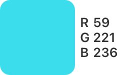 R-59,G-221,B-236